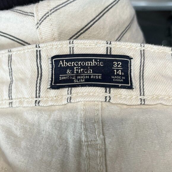 Abercrombie Simone High Rise Slim Jeans Striped Size 32 / 14 - Picture 13 of 16
